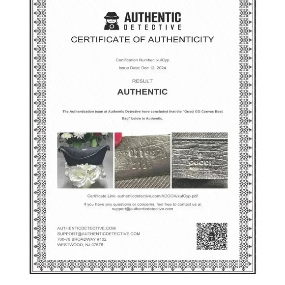 🔥Gucci GG Canvas Boat Mini Tote Pouchette Bag Black EUC Vintage + COA + Dust Bag - Picture 15 of 15